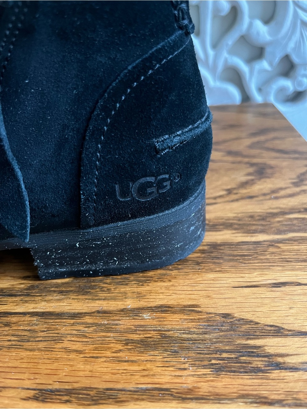 UGG Aureo Black Suede Side Zip Ankle Boots Women’s Size 8 - Picture 5 of 10